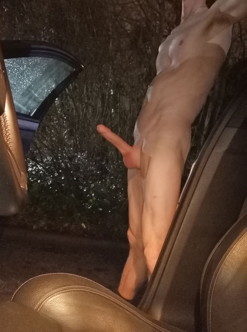 Naked in and out of car at night #7