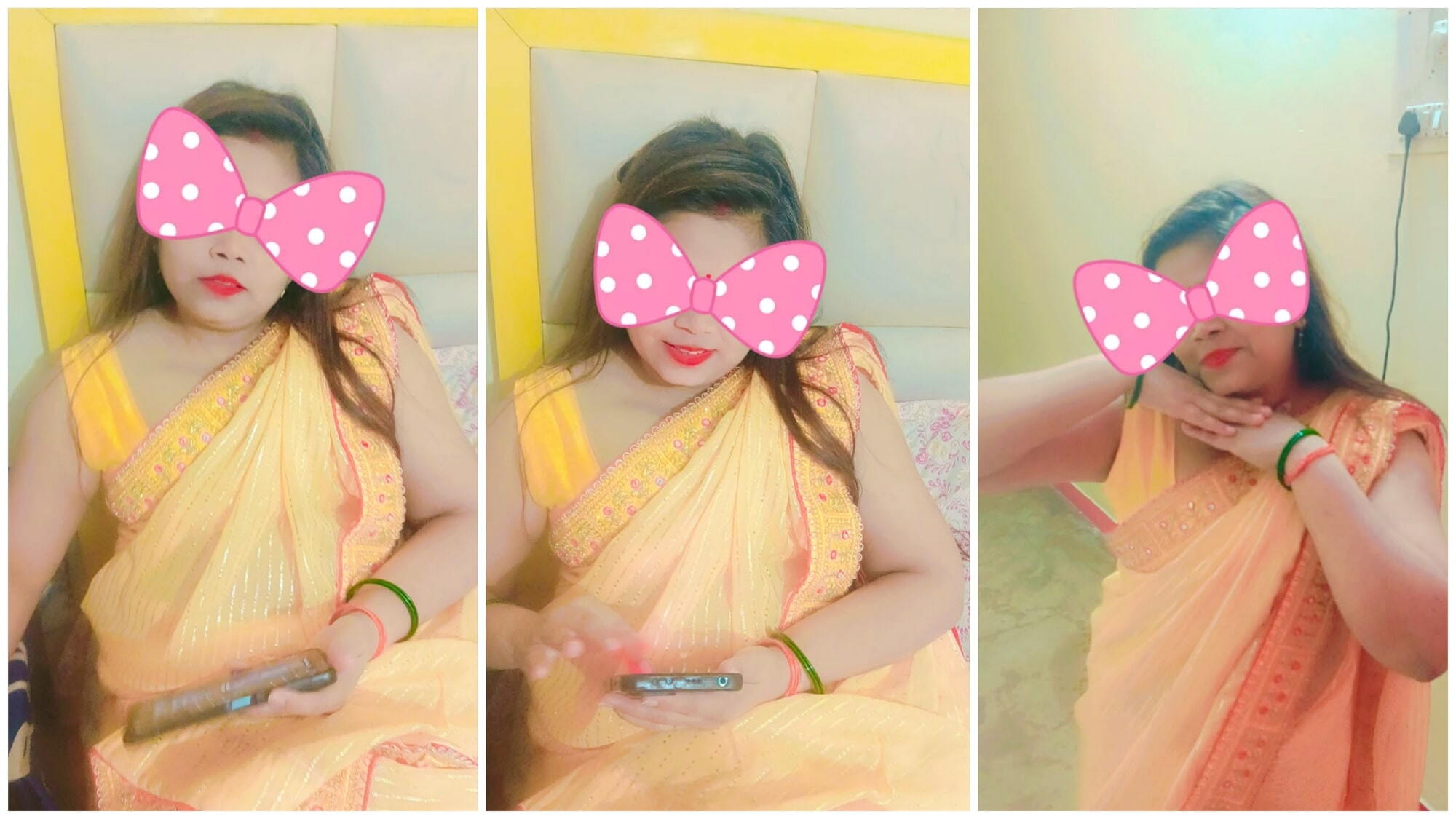 Yellow sari hotwife Ankita
