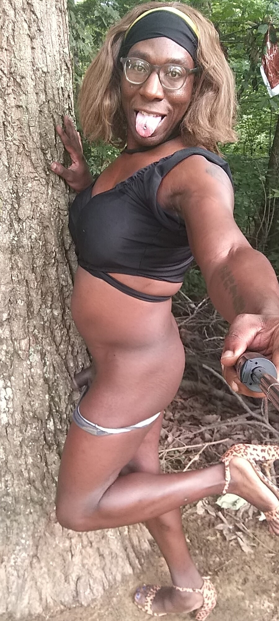 In the woods Bare black ass transgender  #16