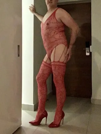 red bodystocking         