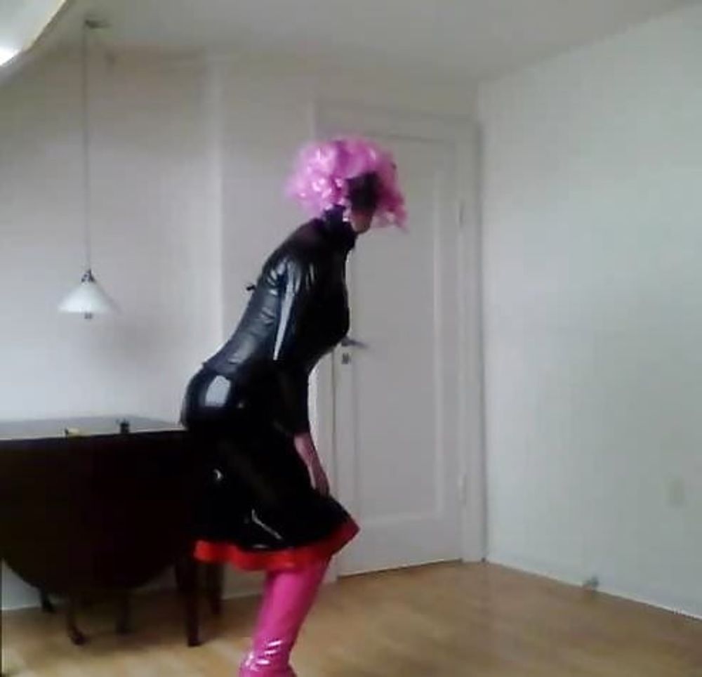 Latex and leather crossdresser #2