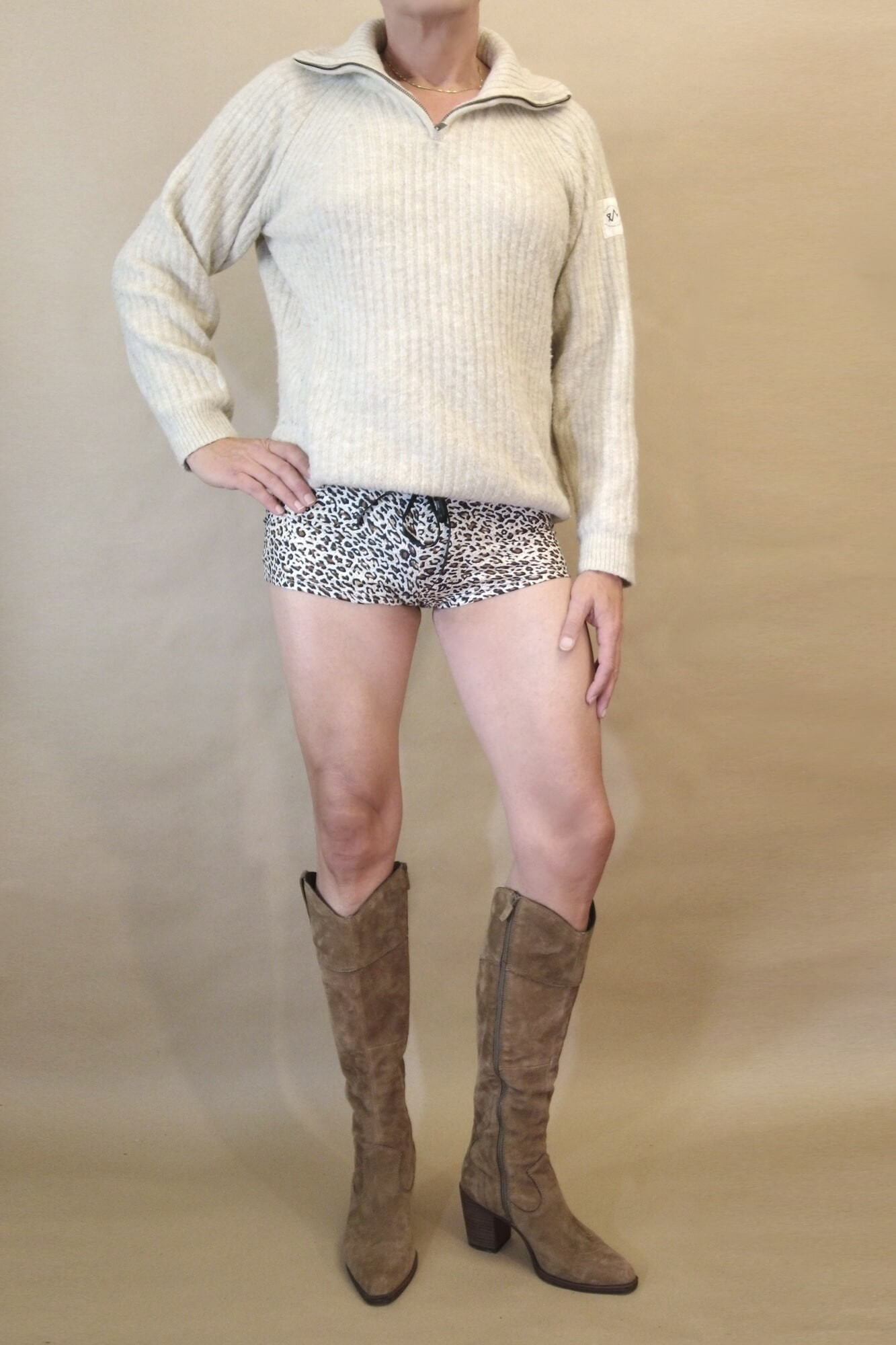 Leopard pattern sissy shorts #7