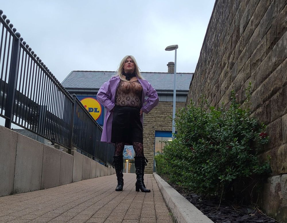 Sissy outdoors in Rawtenstall Lancashire #15