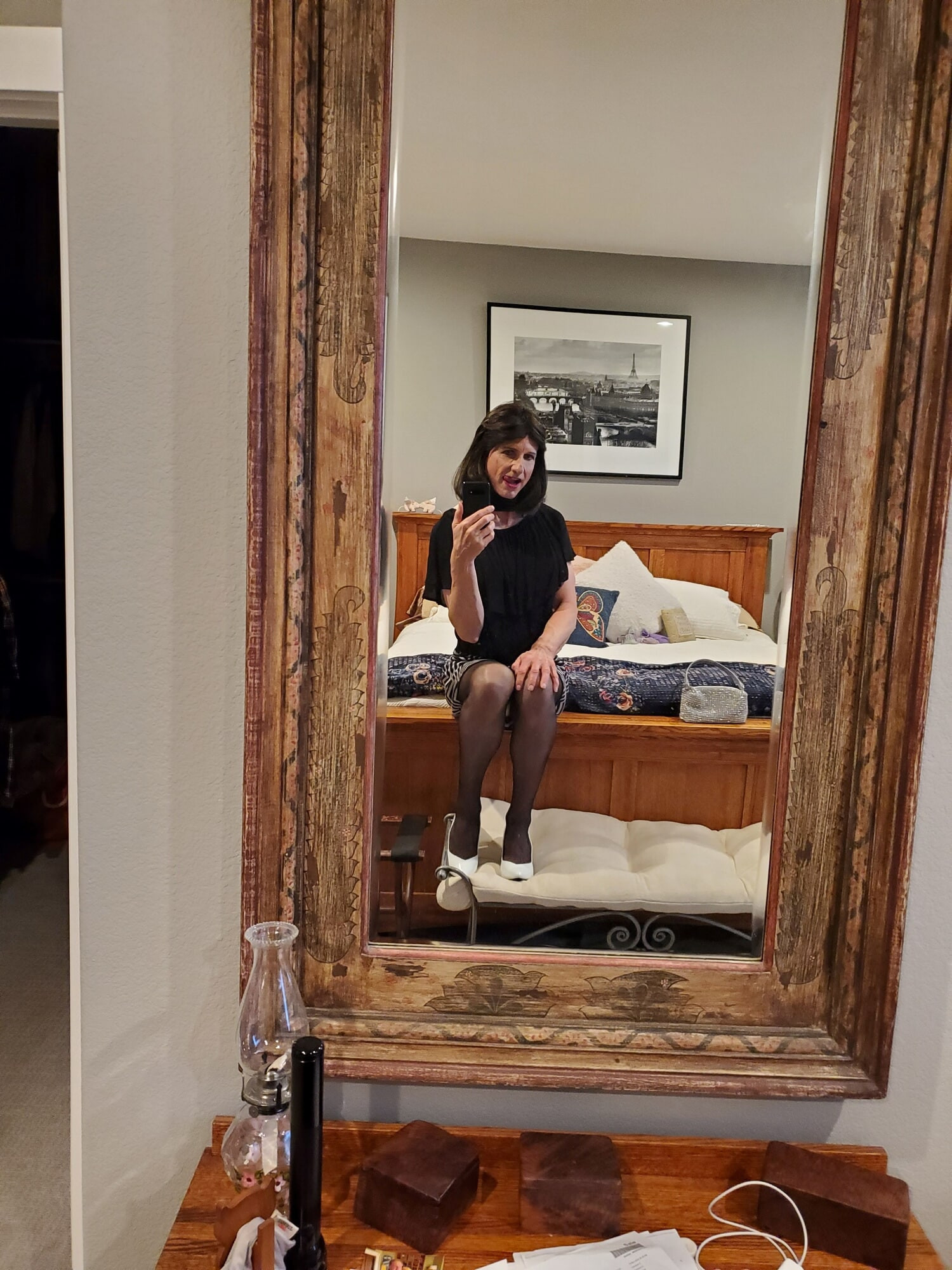 Black and White mini skirt #16