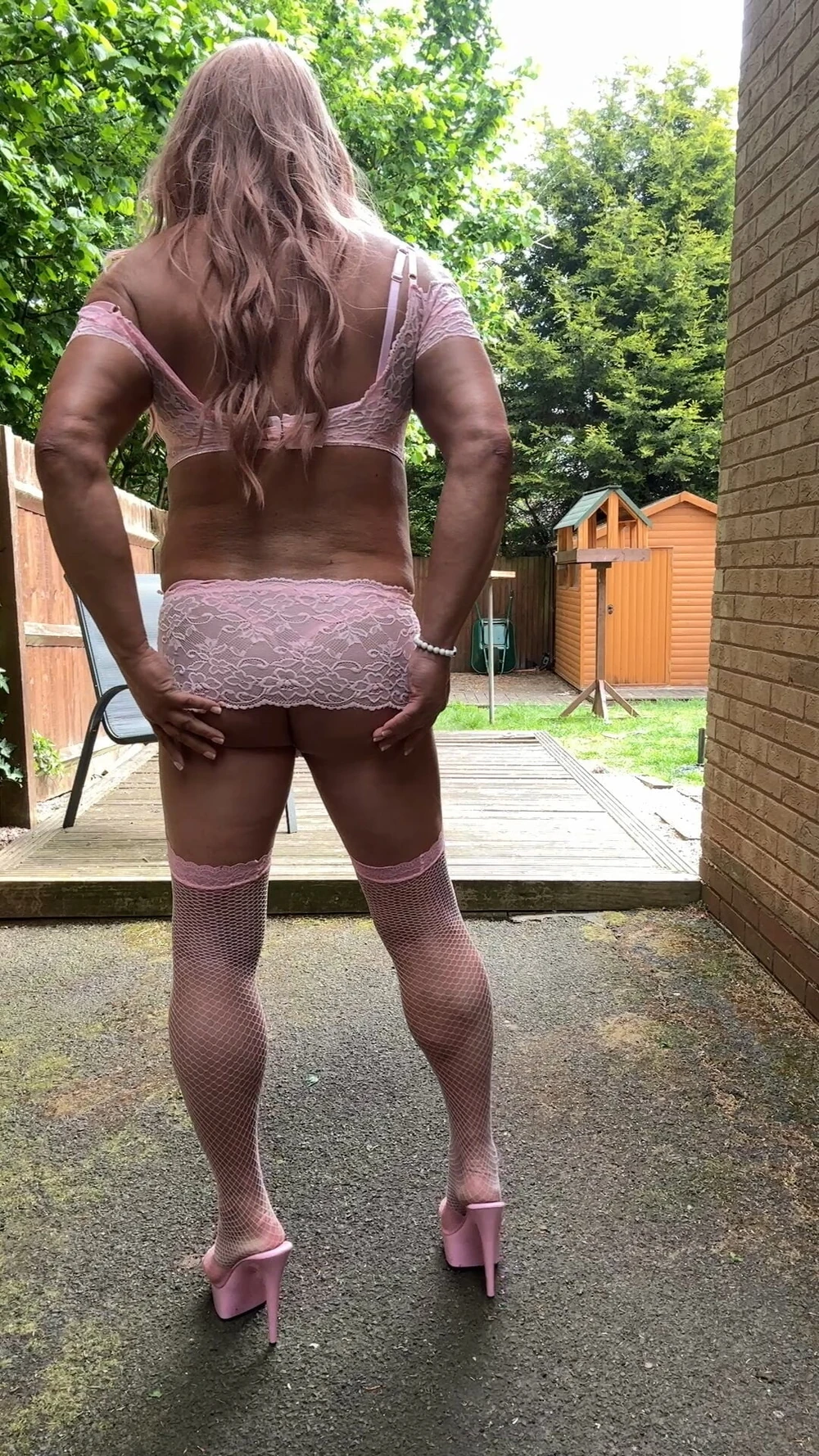Sexy Crossdresser kellycd2022 in pink lace lingerie  #53