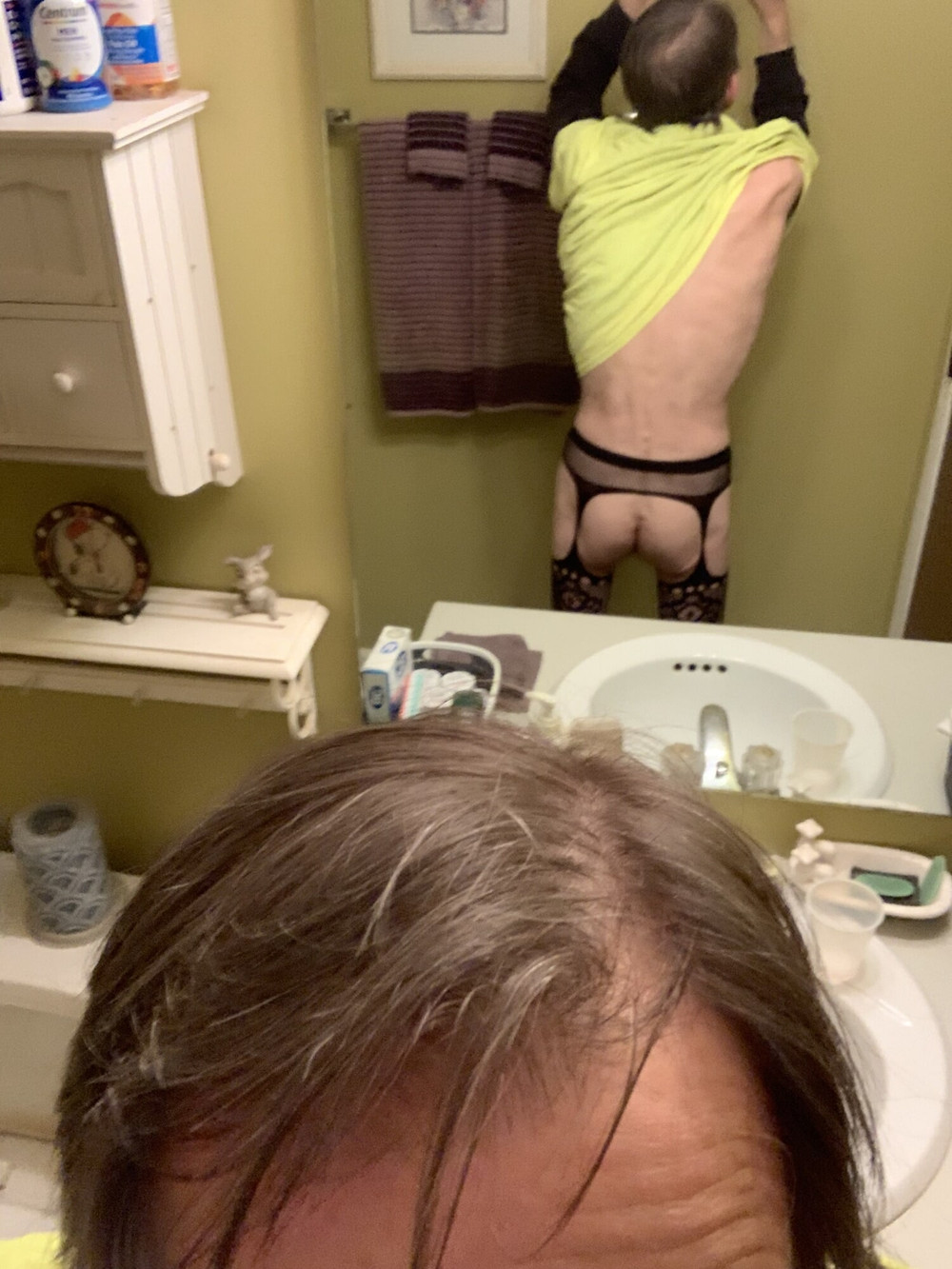 My new sissy stocking with my small cock  #4