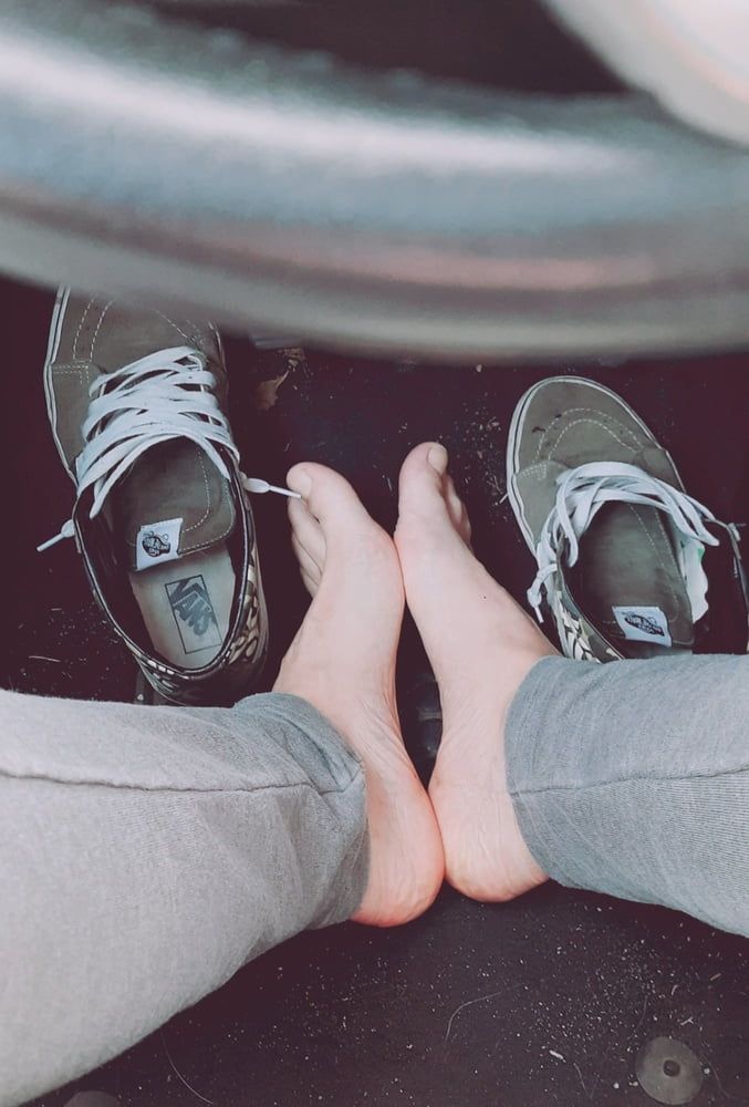 My feet in parking car #6