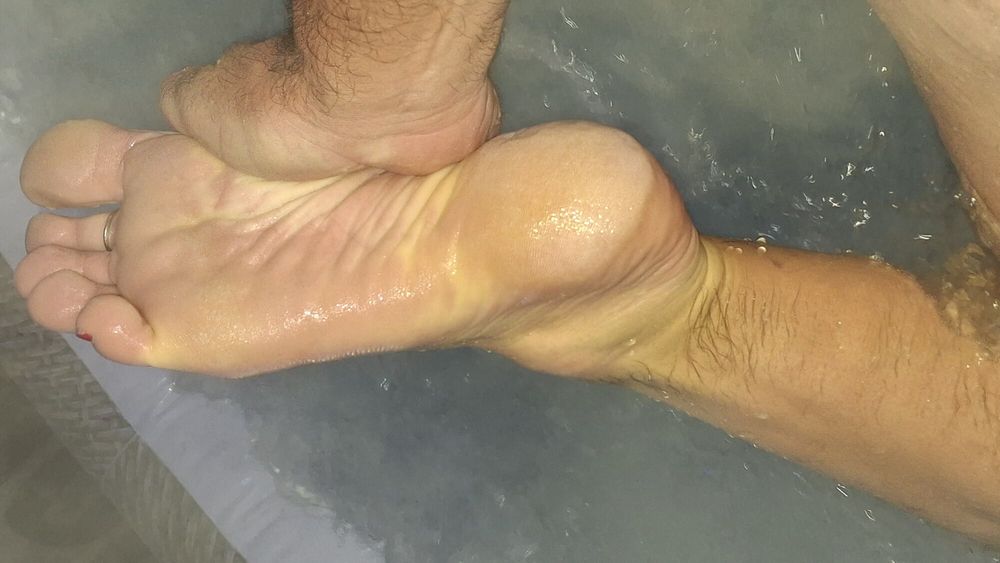 My hot wet steamy feet in the Hot tub #16