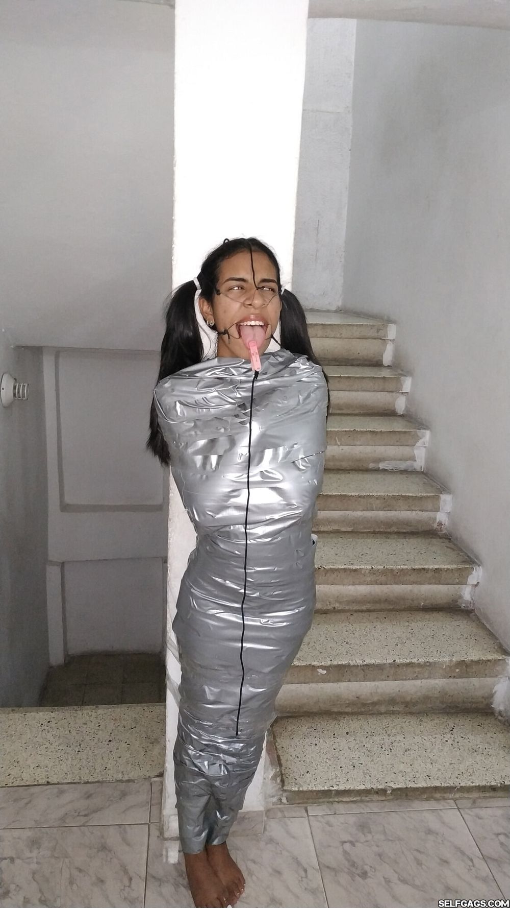 Mummified Latina Slut Mouth Hooked And Helpless #4