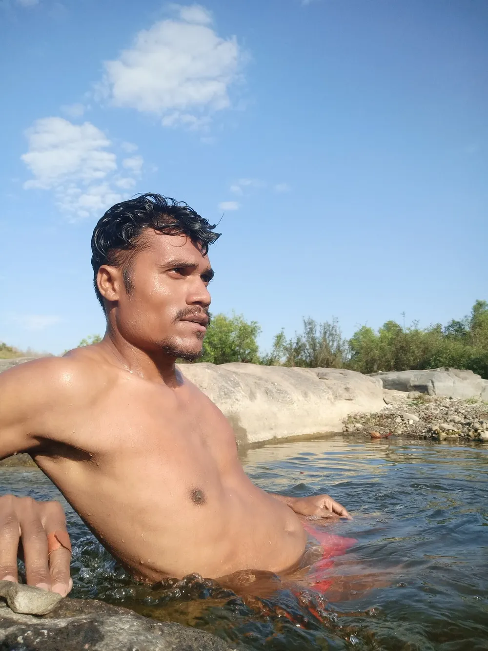 Sanju gamit on river advanture hot and sexy looking in man  #5