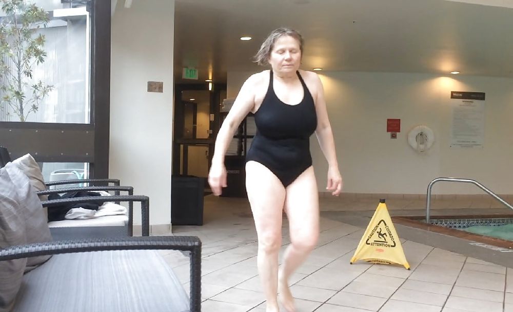 Watch busty grandma swim and shower by MarieRocks #8