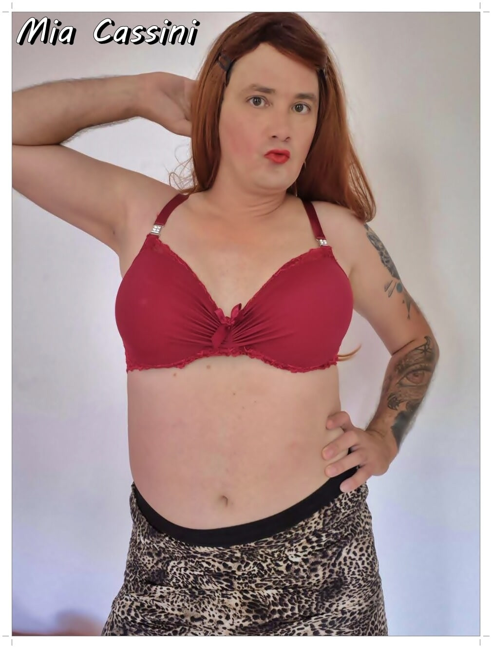 Red Lingerie & leopard Miniskirt #4