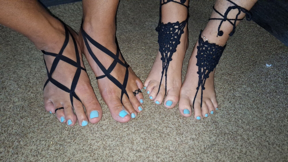 Playing footsie together with matching barefoot sandals  #29