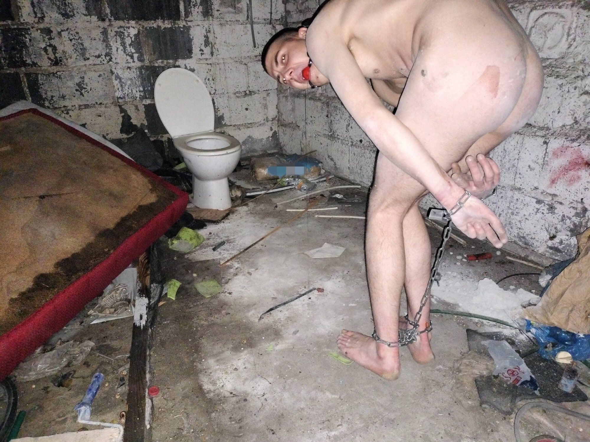 Young GAY slave in abandoned place 3 #12