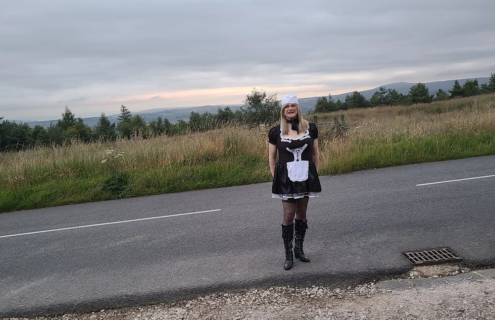 Sissy maid outdoors #6