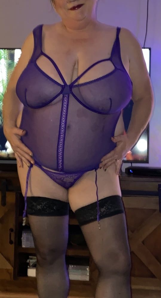 BBW wife in purple lingerie #20