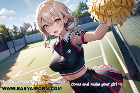 hot anime cheerleader motivating you transparent cloth         