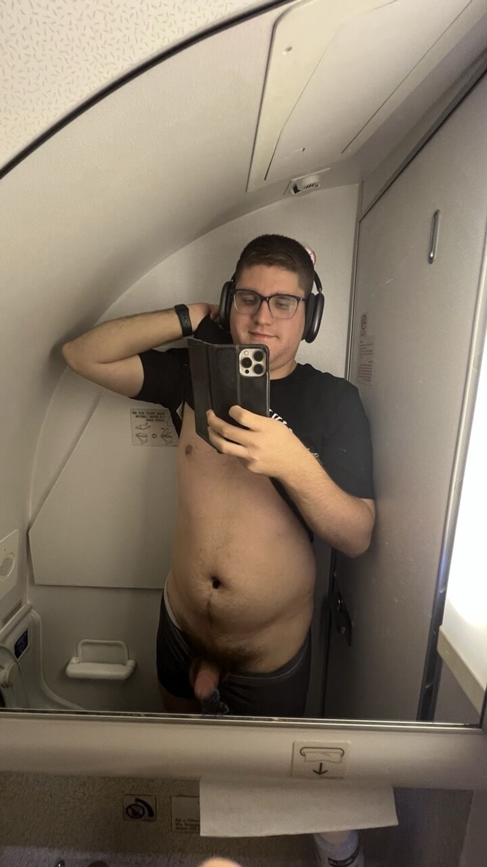 Naked in a airplane toilet #2