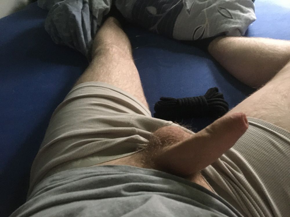 Hairy Cock And Balls Bound With Long Cord  #37