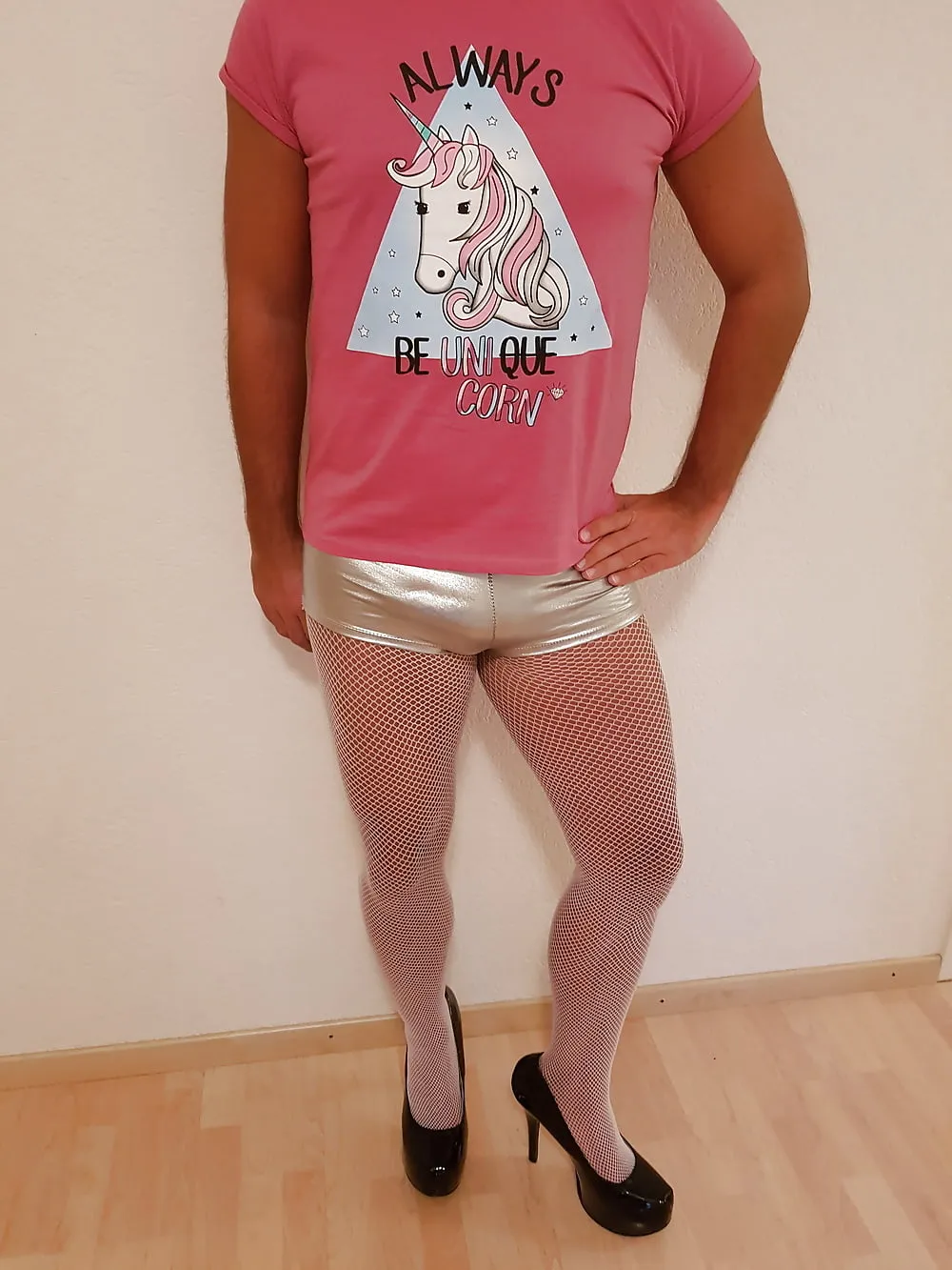 Crossdresser always be Unicorn with stockings and high heels #4