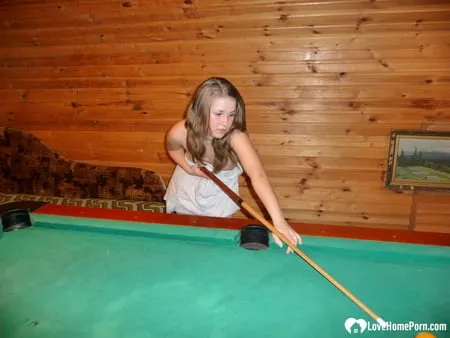 game of pool turns into naughty fun         