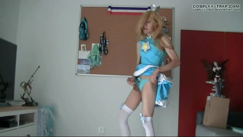 Crossdress cosplay Tennis Rosalina panties and anal show #54