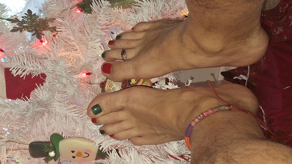 My cute toes next to the Christmas tree #12