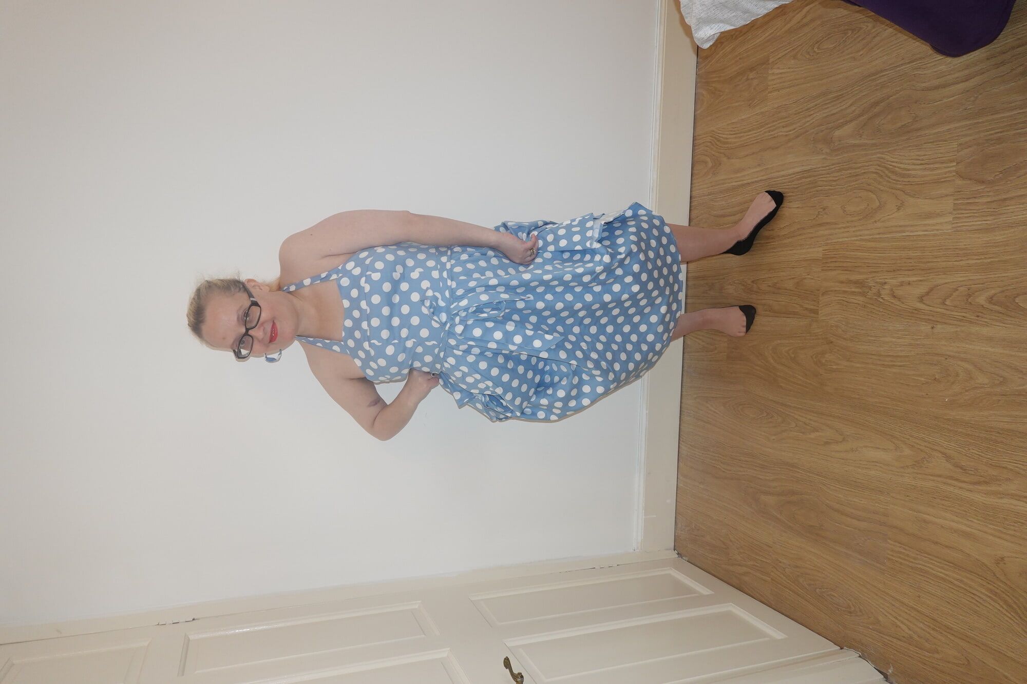 50's style dress with vintage nylon stockings #22