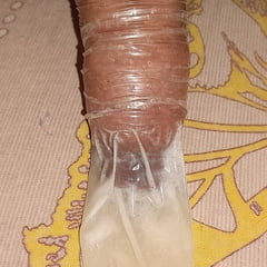 Catching semen in a condom