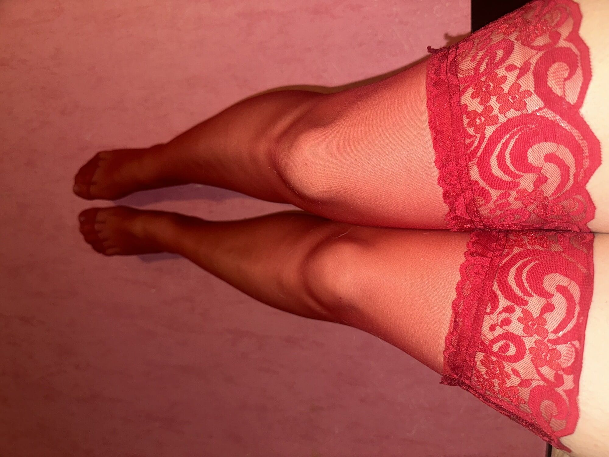 Legs, heels, stockings in red  #6
