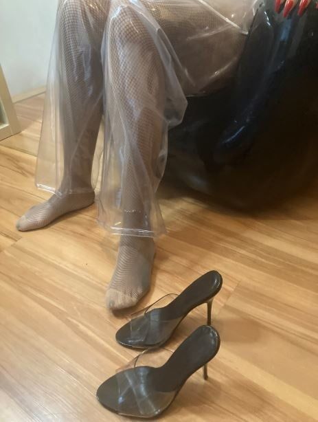 Clear High Heels and Clear PVC Fetish #4