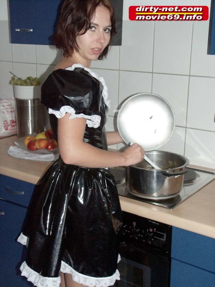 Teen Laura as a maid in the kichen #6