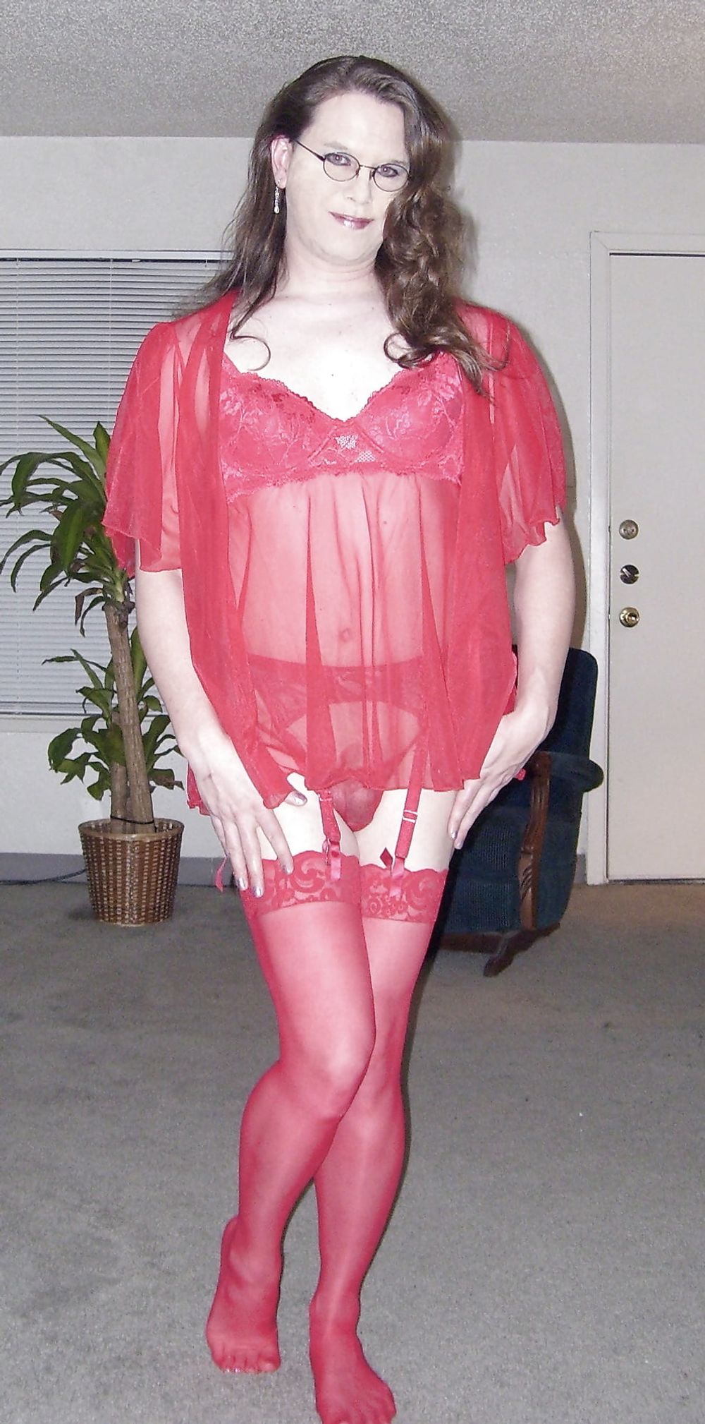 Joanie - Red Lace Babydolls #42