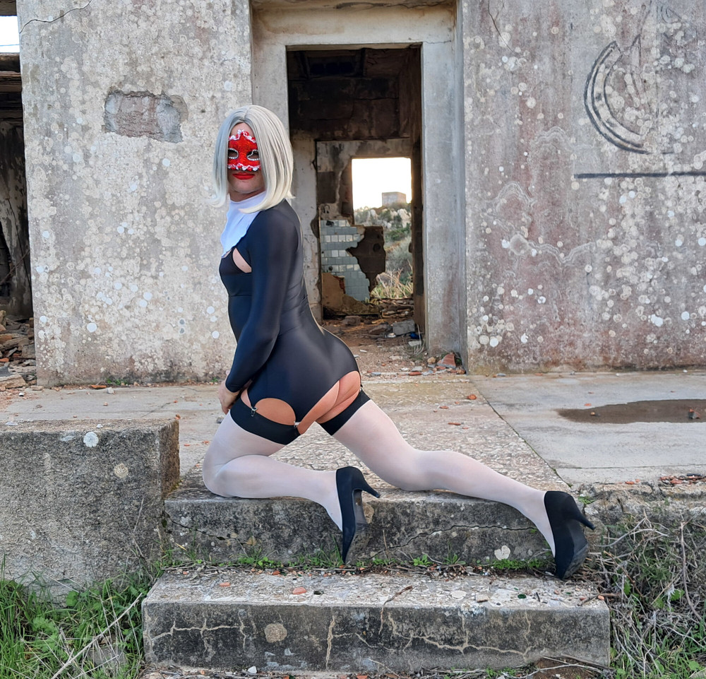 Kinky Perverted Nun in Nylon Stockings and High Heels #10