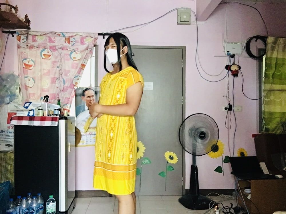 Dress Yellow Teen ladyboy #3