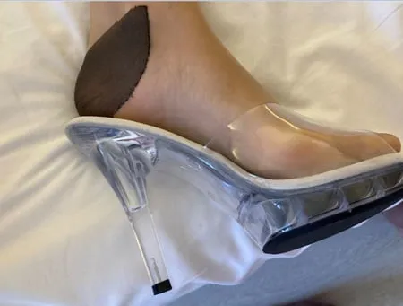 nylons clear heels and cum on shoes         