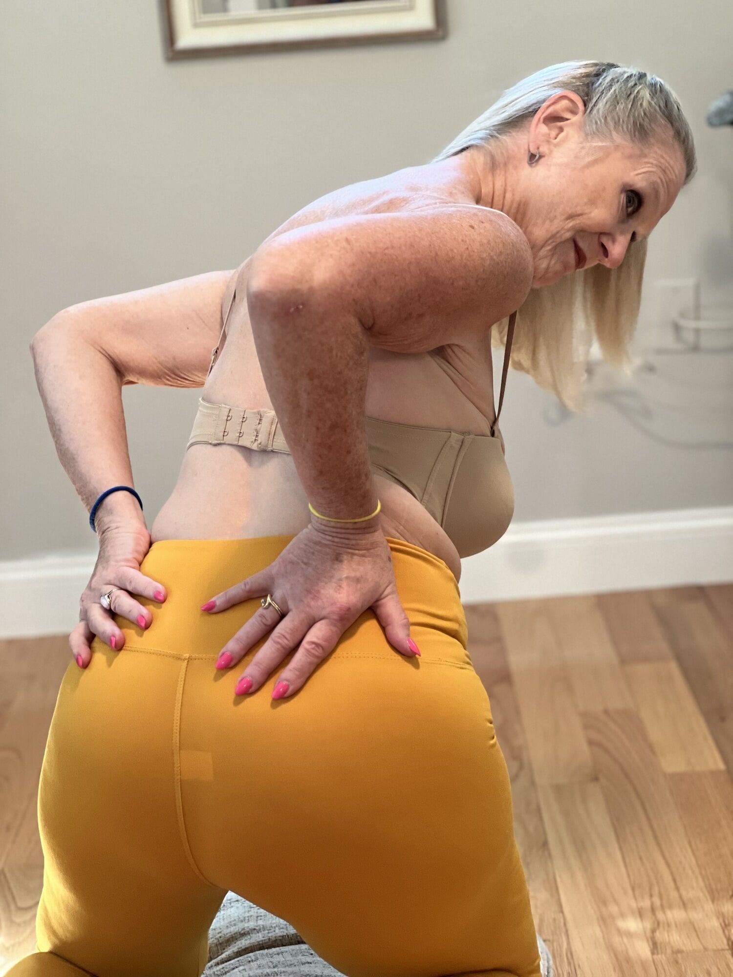 60 Plus Milf Dani D in yellow leggings. ♥️ #2