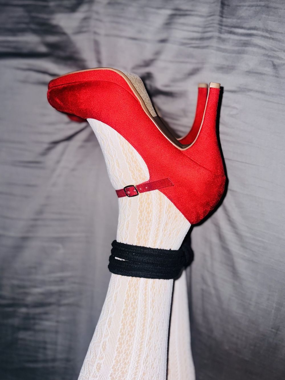 Japanese socks and red high heels. Tied up ending.  #11