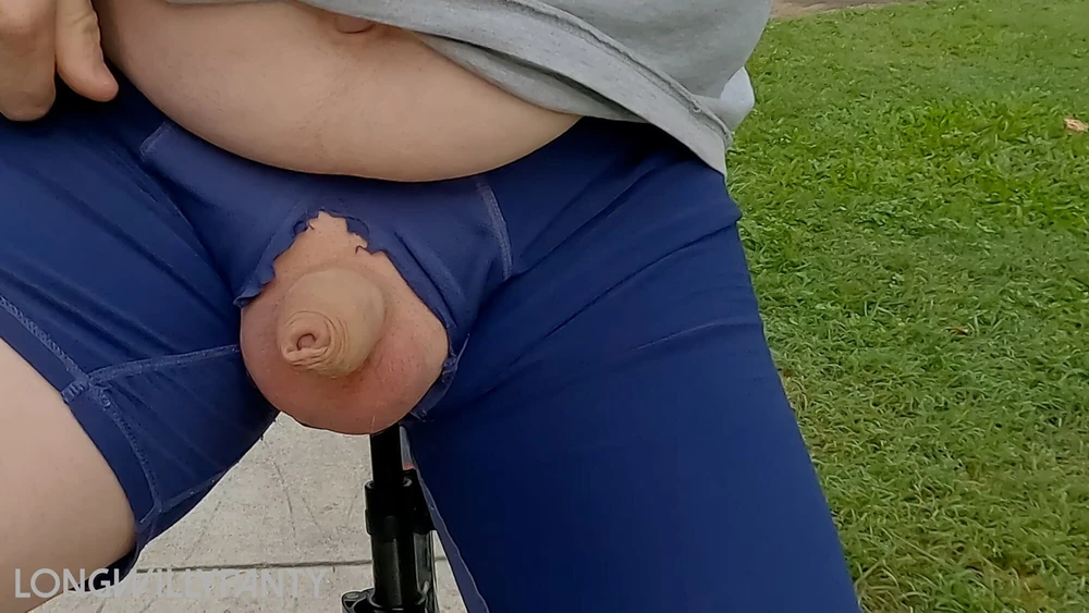 Straight guy flashing uncut cock with it hanging out. #5