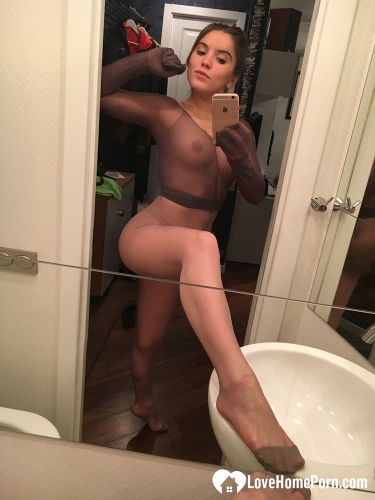 From the bath into a pantyhose outfit #15