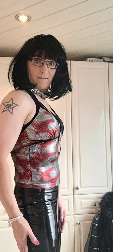 Patent leather jeans and dress - Lack Latex Leder Kleid  #19