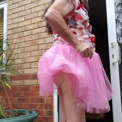 My pink tutu on a windy day