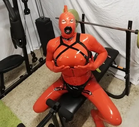 alison in rubber         