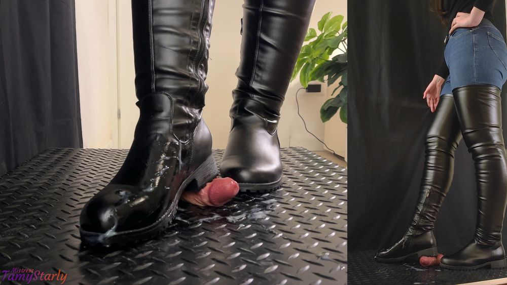 March &amp; Blast in Super Thigh Boots - Ball Stomp, Bootjob #15