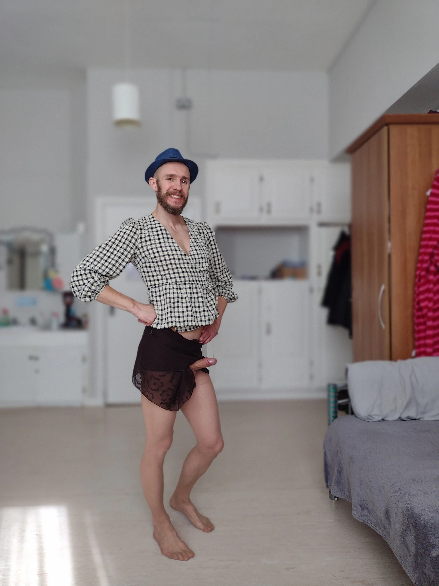 Bearded man crossdresser #24