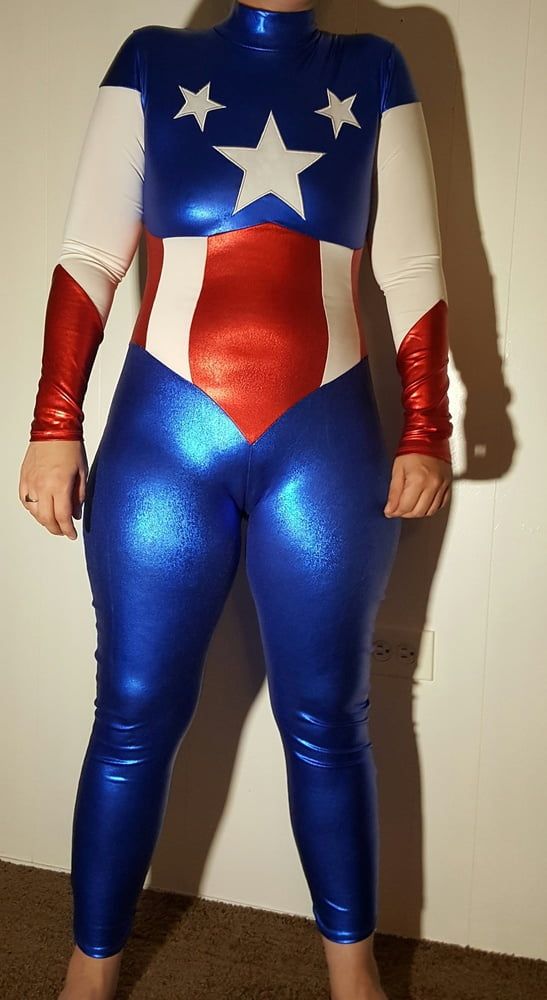 Lexi In A Shiny Spandex Superhero Costume #6