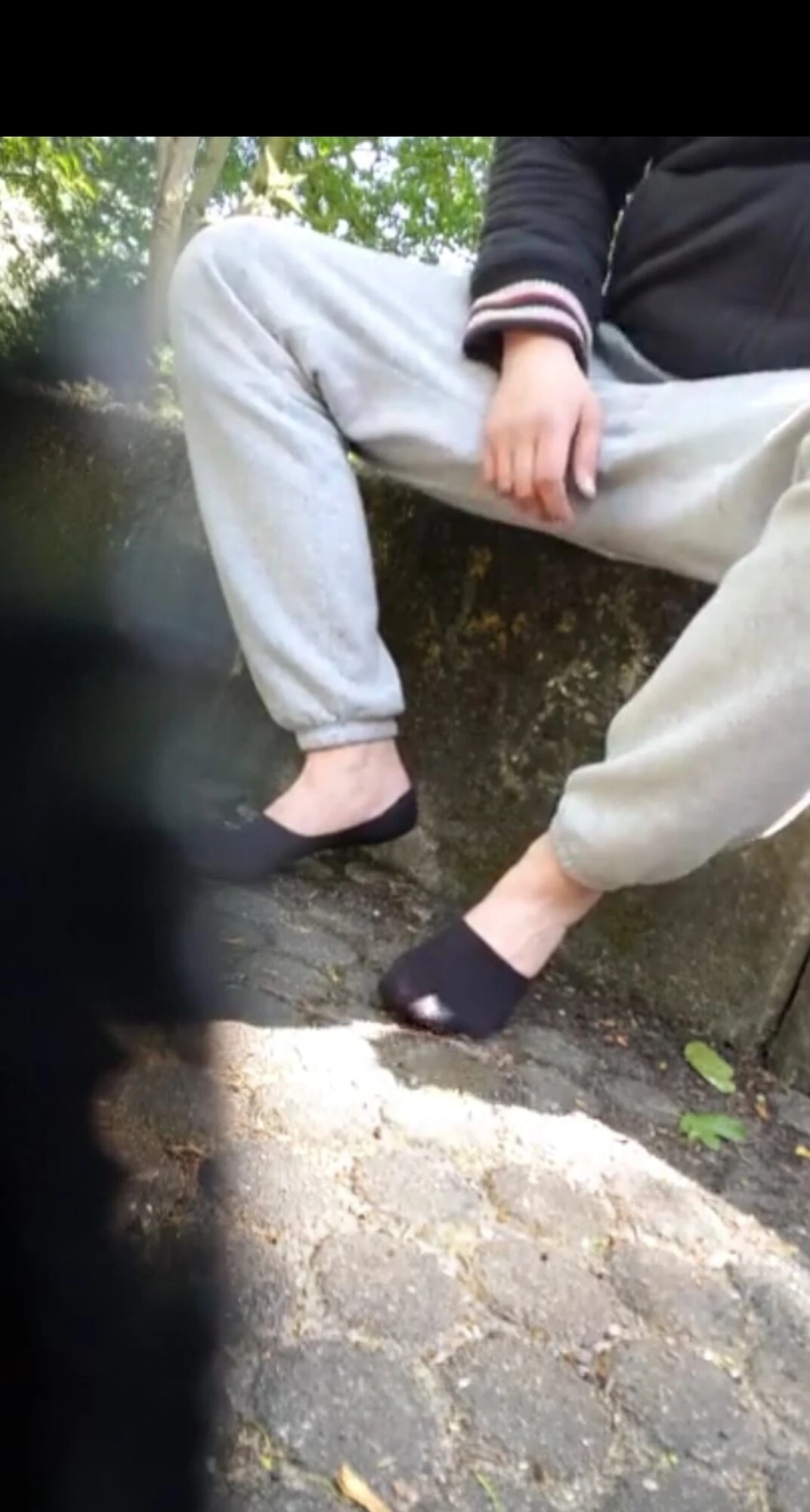 Kurze socken zeigen und Schwanz Spielen im Park 