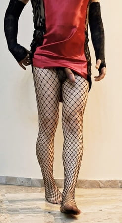 Satin, heels and ready for love..