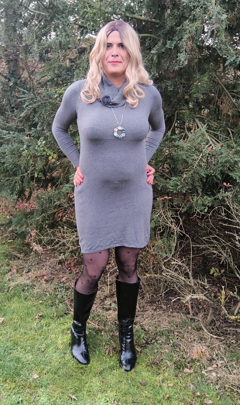 Grey sweater dress #44