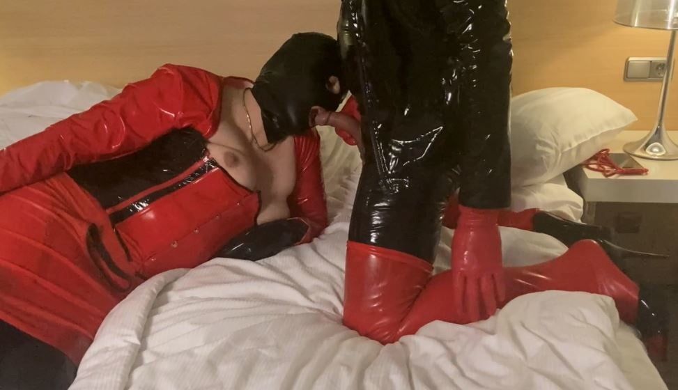 Black and Red Latex Fetish Couple #25